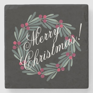 Posavasos De Piedra Feliz Festival de Bonito de Guión de Navidad