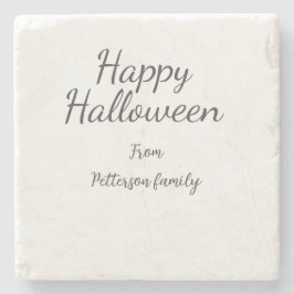 Posavasos De Piedra Feliz Halloween agregar nombre de familia caligraf