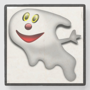 POSAVASOS DE PIEDRA FELIZ HALLOWEEN GHOST