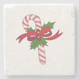 Posavasos De Piedra Feliz Navidad Candy Cane