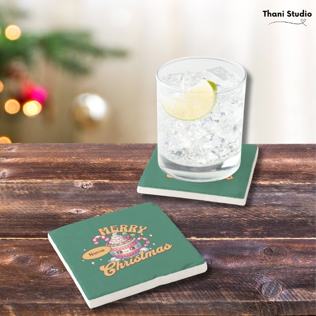 Posavasos De Piedra Feliz Navidad Cute Hot Chocolate Mug Family (Subido por el creador)