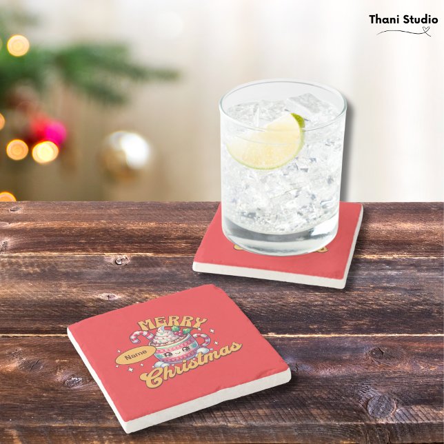 Posavasos De Piedra Feliz Navidad Cute Hot Chocolate Mug Family (Subido por el creador)