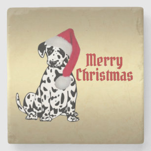 Posavasos De Piedra Feliz Navidad dálmata
