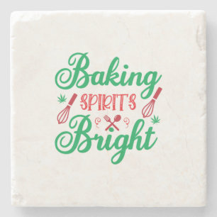 Posavasos De Piedra Feliz Navidad Hornear Spirits Bright