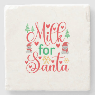 Posavasos De Piedra Feliz Navidad Leche Para Santa