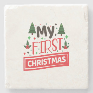 Posavasos De Piedra Feliz Navidad Mi Primer Navidad