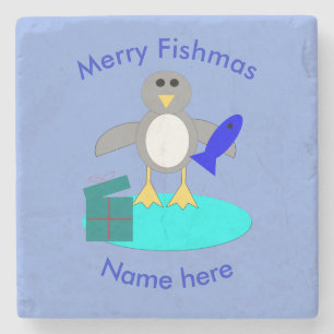 Posavasos De Piedra Feliz Navidad Pescando la montaña rusa de piedra p