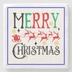 Posavasos De Piedra Feliz Navidad Santa Sleigh-61049 T-Shirt Hoodie
