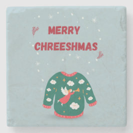 Posavasos De Piedra Feliz Navidad Ugly Sweater Angel