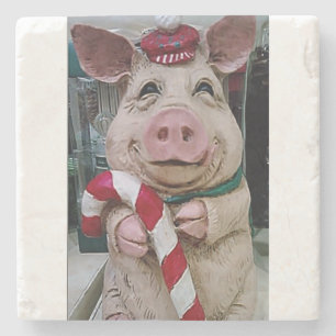 POSAVASOS DE PIEDRA **FELIZ NAVIDADES PIGGY** COSTERA
