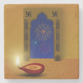 Posavasos De Piedra Festividad feliz Diwali fuegos artificiales - Pasc