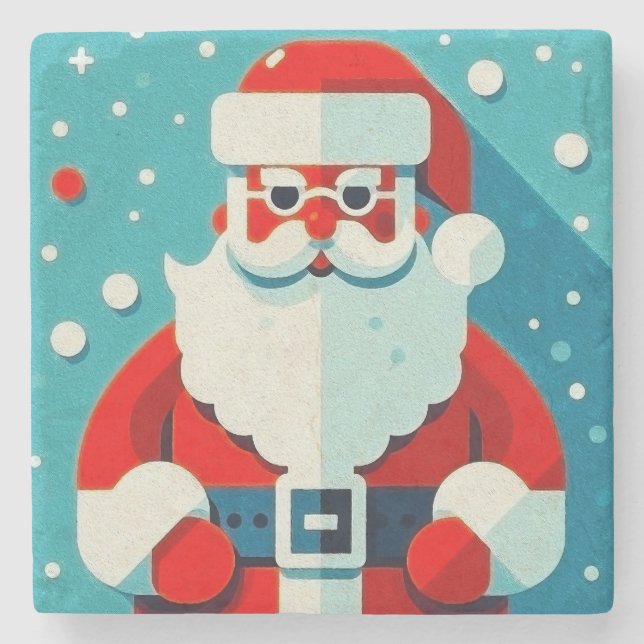 Posavasos De Piedra Festividad Santa Claus Stone Coaster (Anverso)