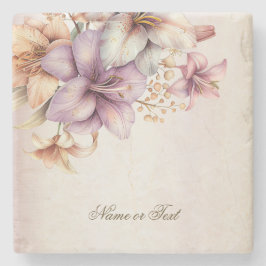 Posavasos De Piedra Fiesta acuarela Boho Flores rosas elegantes