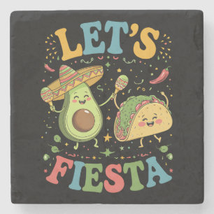 Posavasos De Piedra Fiesta Aguacate y Tacos Cinco De Mayo
