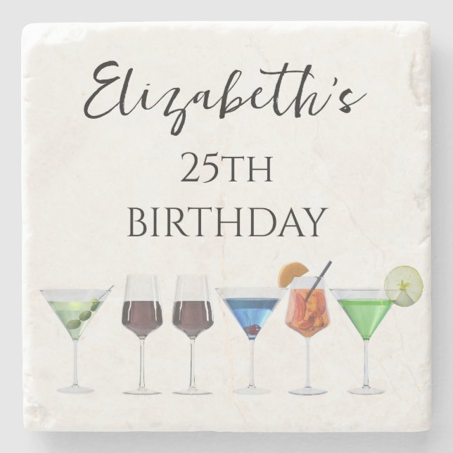 Posavasos De Piedra Fiesta de cócteles acuáticos (Anverso)