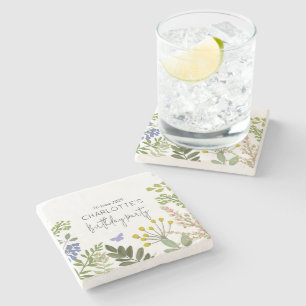 Posavasos De Piedra Fiesta de cumpleaños del Evergreen Summer Garden