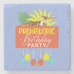 Posavasos De Piedra Fiesta de Cumpleaños Prehistórico de Pterodáctilo