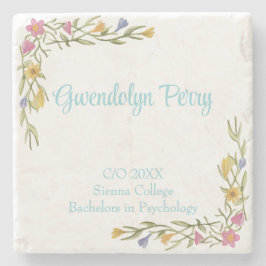 Posavasos De Piedra Fiesta de graduación universitaria floral boho