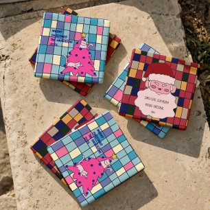 Posavasos De Piedra Fiesta de Navidad Gatuna