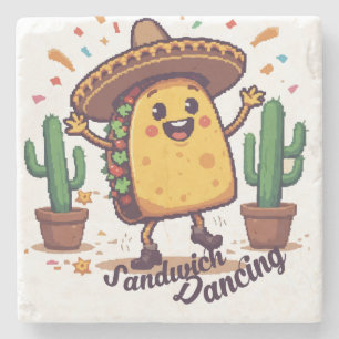 Posavasos De Piedra Fiesta de sandwich de baile