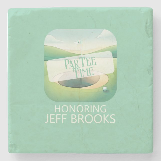 Posavasos De Piedra Fiesta verde del tema del golf (Anverso)