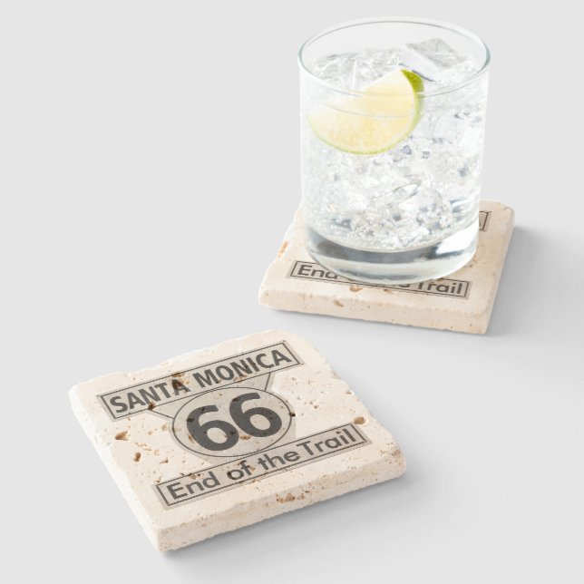 Posavasos De Piedra Fin de Santa Mónica de la ruta de senderos 66 (Lateral)