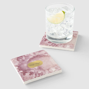 Posavasos De Piedra Firma de cristales de mar de Relieve metalizado do