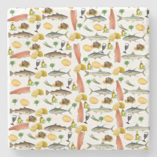Posavasos De Piedra Fish Marble Stone Coaster