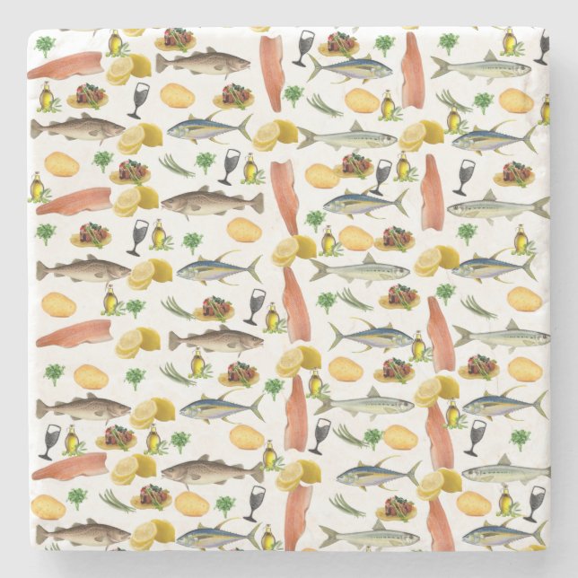 Posavasos De Piedra Fish Marble Stone Coaster (Anverso)