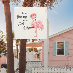 Posavasos De Piedra Flamenco Divertido Tropical Playero