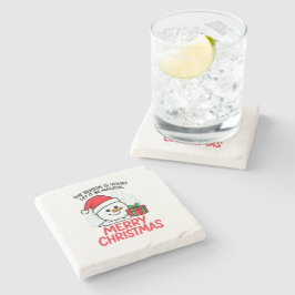 Posavasos De Piedra Flaming Snowman Christmas Festive Drink