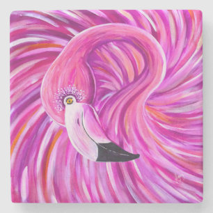 Posavasos De Piedra Flamingo rosa también
