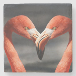Posavasos De Piedra Flamingos enamorados