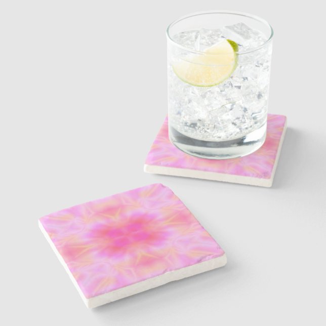 Posavasos De Piedra Flare rosa (Lateral)