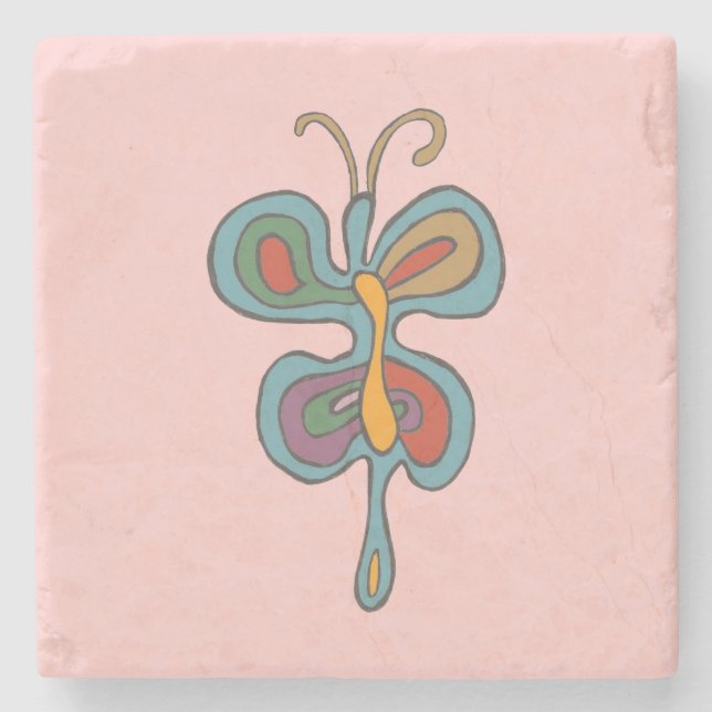 Posavasos De Piedra Flauta arco iris (Anverso)