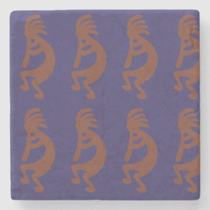 Posavasos De Piedra Flauta Jugando a la figura de Kokopelli - Rojo roj