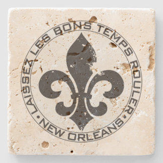 Posavasos De Piedra Fleur di lis "Dejen pasar los buenos tiempos"