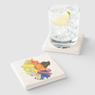 Posavasos De Piedra Flor acuarela de color carnación