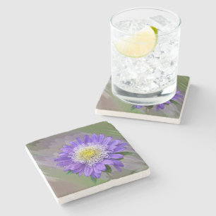 Posavasos De Piedra flor azul violeta