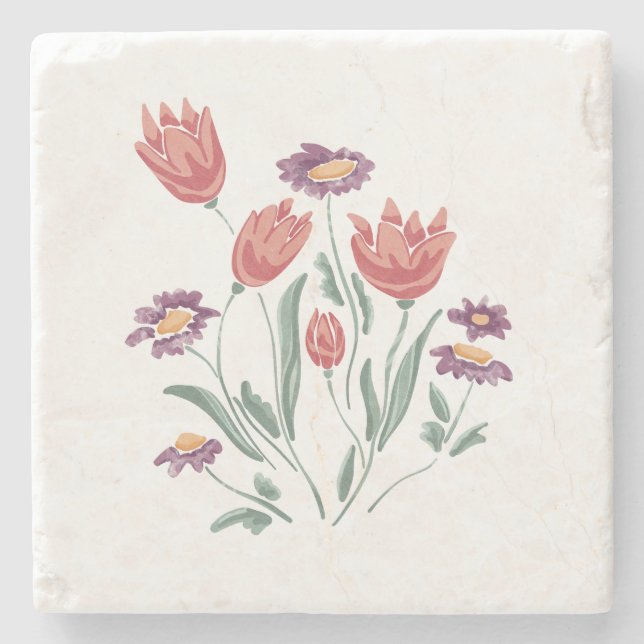 Posavasos De Piedra Flor Bouquet Delicate Arreglos Florales (Anverso)