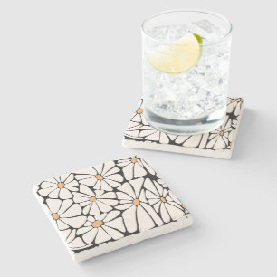 Posavasos De Piedra Flor Daisy Groovy Boho Retro