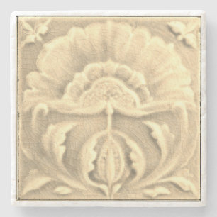 Posavasos De Piedra Flor de acabado crujiente Art Nouveau
