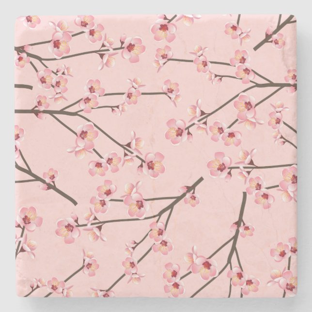 Posavasos De Piedra Flor de Cerezo (Anverso)
