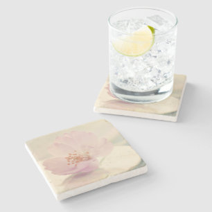 Posavasos De Piedra Flor de cerezo rosa suave