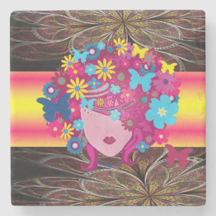 Posavasos De Piedra Flor de escayola de piedra de mármol