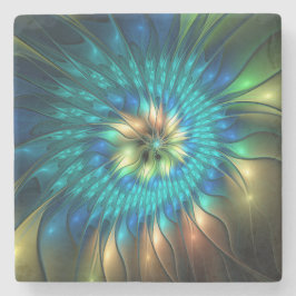 Posavasos De Piedra Flor de fantasía luminosa, fragancia abstracta col