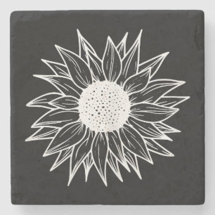 Posavasos De Piedra Flor de girasol de Bonito multicolor