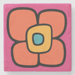 Posavasos De Piedra Flor de Primavera Retro