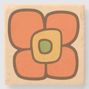 Posavasos De Piedra Flor de Primavera Retro