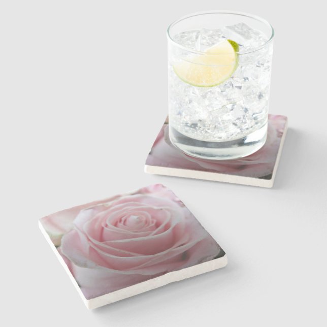 Posavasos De Piedra Flor de rosa linda (Lateral)